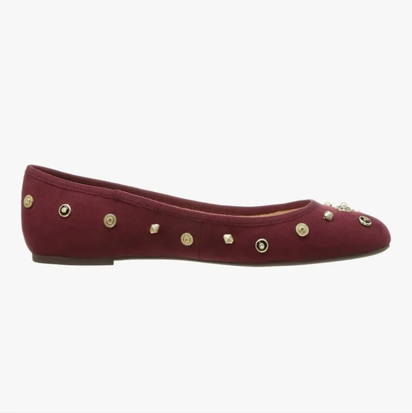 Nine West Burgundy Morton Pump Embellished Flats. New In Box. Sz 6.5 - Picture 4 of 5